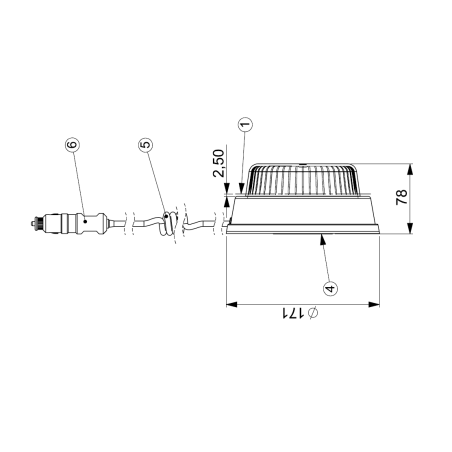 LAMPE D'AVERTISSEMENT COQ AIMANT LED PLUG 12/24V LDO 2664/R