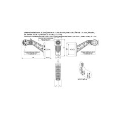 Feu de gabarit triple sur bras long diagonal, droit LD 2174 2