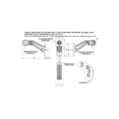 Triple outline marker light, with long oblique...
