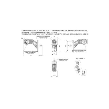 Triple outline marker light, with short oblique...