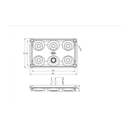 Iluminación interior, rectangular con interruptor blanco LWD 2153