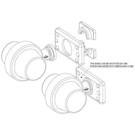 LAMPA OBRYSOWA LED NEON BIAŁO CZERWONA KRÓTKA OLD SCHOOL LD 2606