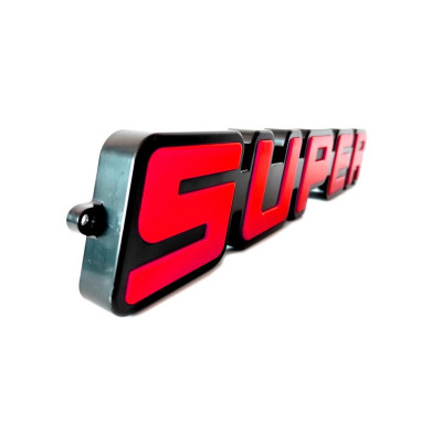 SUPER cerveny podsvícený emblem LED