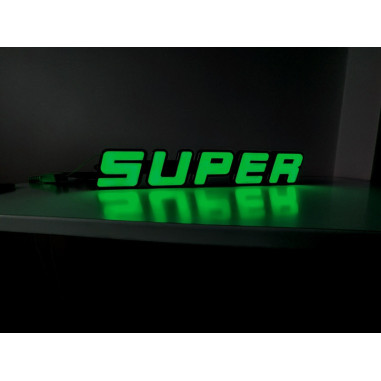 SUPER EMBLÈME, LED VERTE ÉCLAIRÉE
