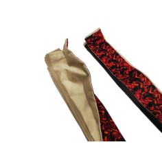 RED DANISH STYLE PLUSH TRUCK CURTAINS DP03 2