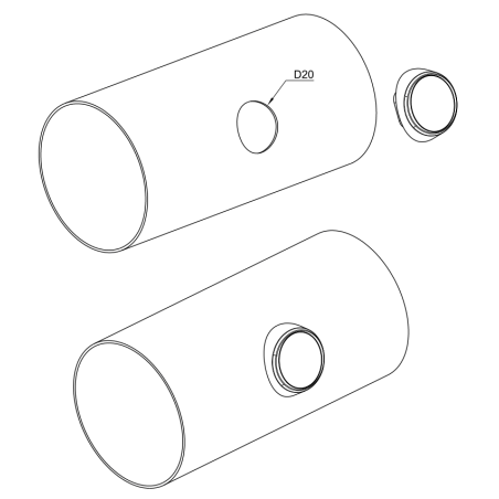 LAMPE DE MARQUAGE À LED ROUGE PRESSÉE FT-074 C