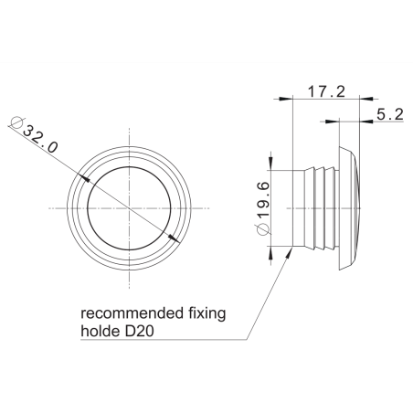 RODE LED-ONTLICHTINGSLAMP, PUSH IN, FT-074 C