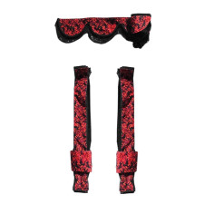 DVOSLOJNE PISIRANE ZAVJESE, PRINT CRVENI PLIŠ