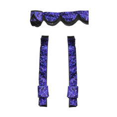 PLISZÍROZOTT KÉTRÉTEGŰ FÜGGÖNYÖK KÉK PLÜSS MINTÁVAL