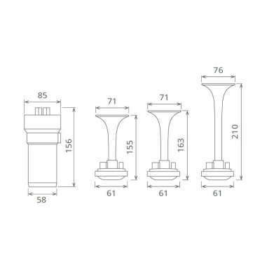 PNEUMATISK FANFARE 12V BUSS MED SEGER KOMPRESSOR