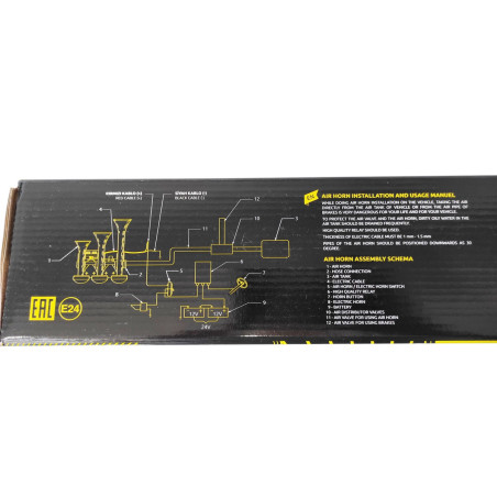 FANFARE PNEUMATIQUE 8 MÉLODIES 24V CHROME SEGER