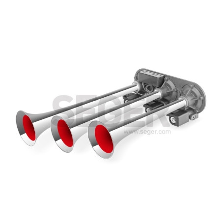 FANFARA PNEUMATYCZNA POTRÓJNA 24V CHROM 3TON SEGER