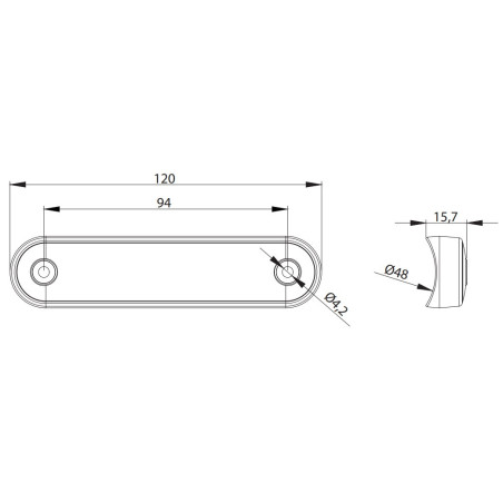 Marker light LONG DARK LED red